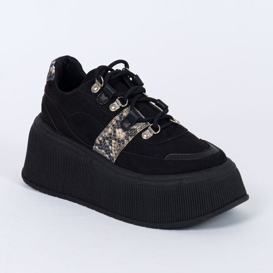 Zapatilla Plataforma Meli Negro Mujer 834