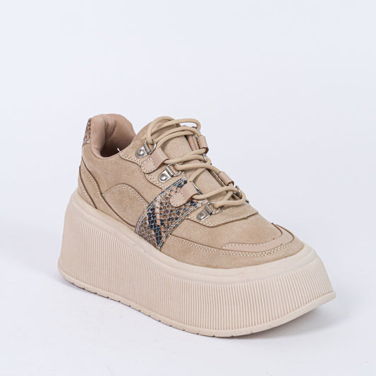 Zapatilla Plataforma Meli Beige Mujer 834