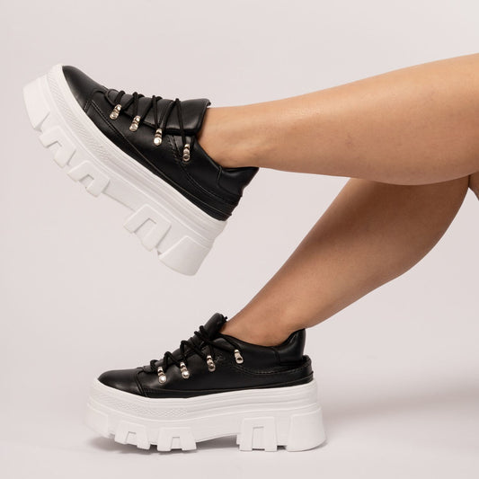 Zapatilla Plataforma Brunna Negro Mujer 752