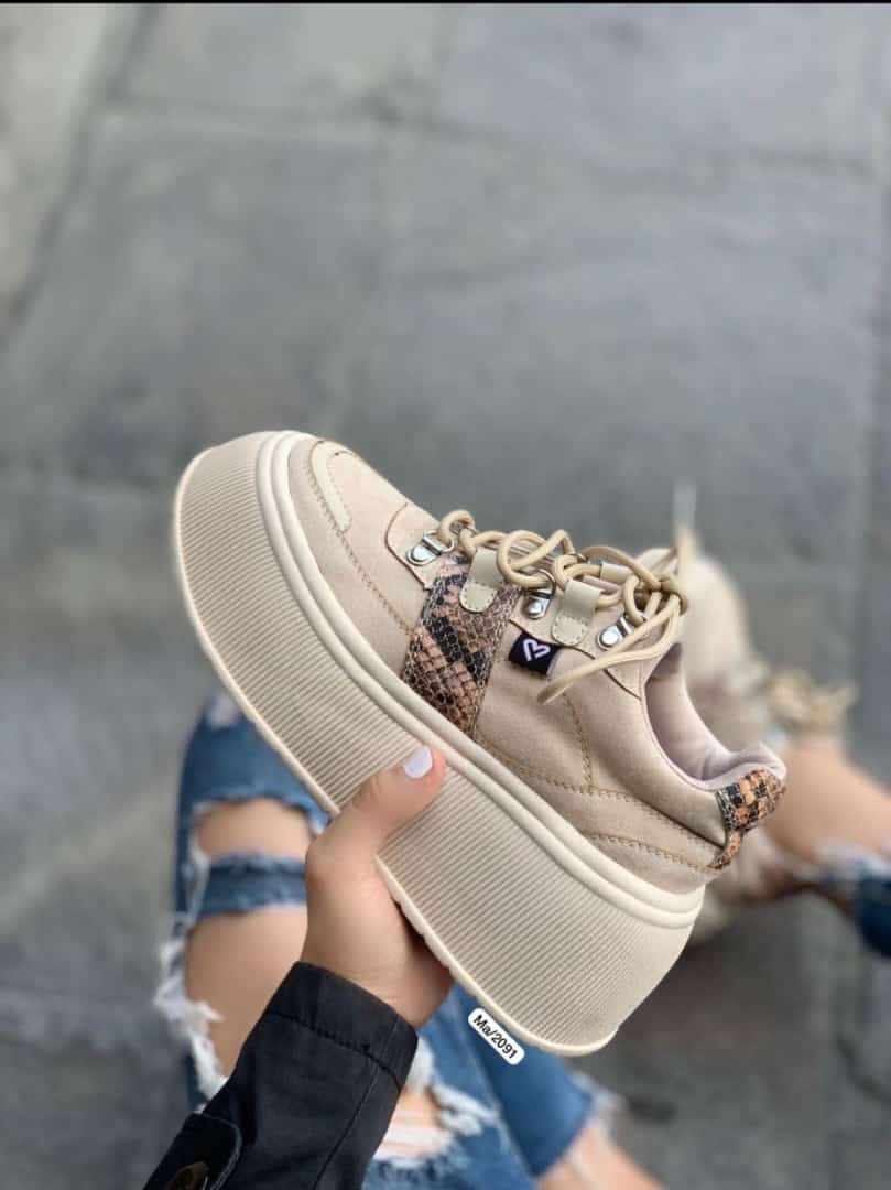 Zapatilla Chunky mujer MELI 834 Beige