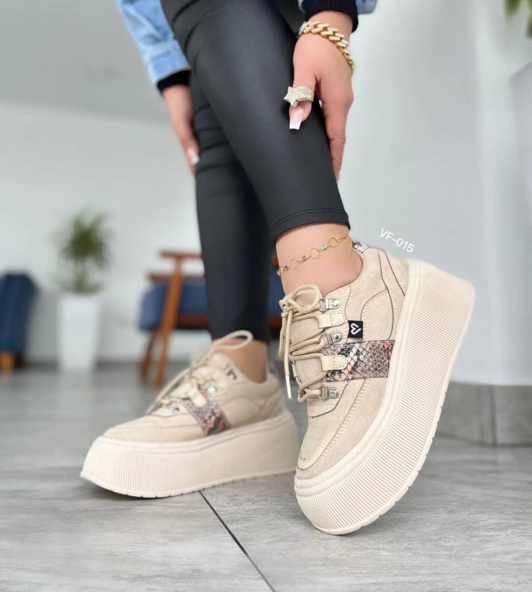 Zapatilla Chunky mujer MELI 834 Beige