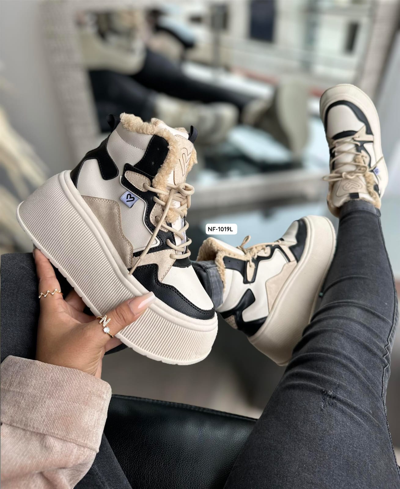 Botines Chunky mujer MIRANDA 836 Beige
