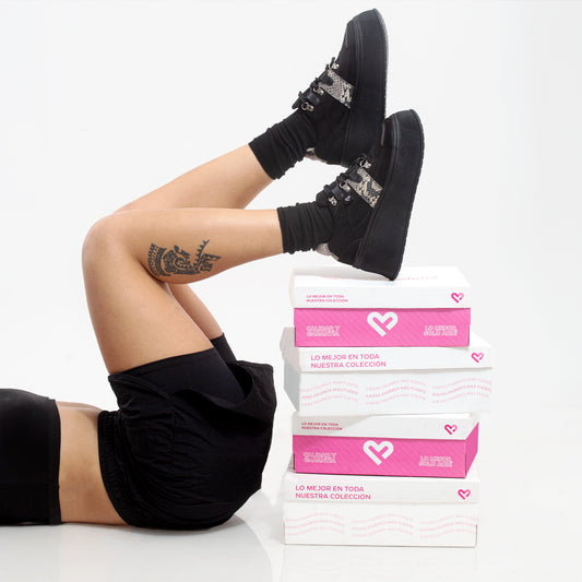 Zapatilla Plataforma Meli Negro Mujer 834