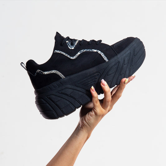 Zapatilla Plataforma Camila Negro Mujer 840