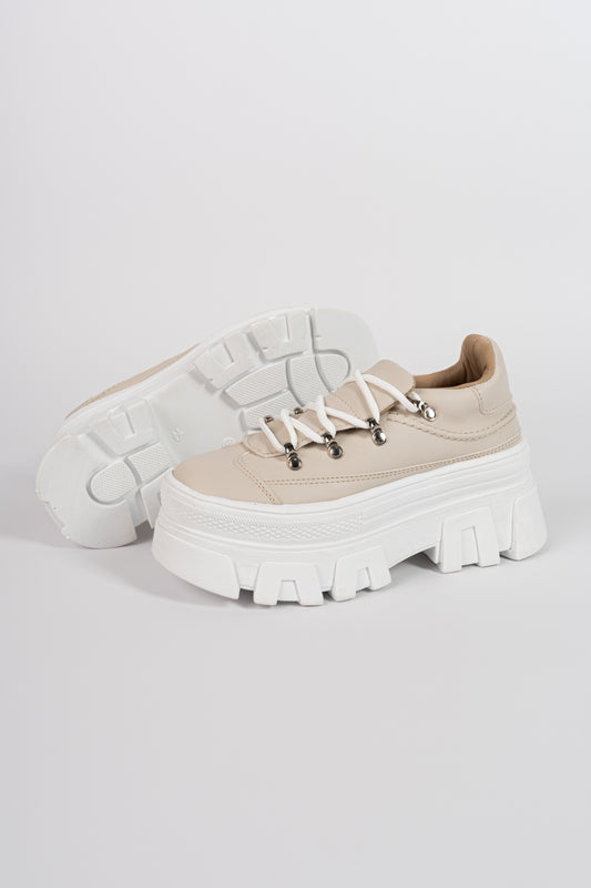 Zapatilla Plataforma Brunna Beige Mujer 752