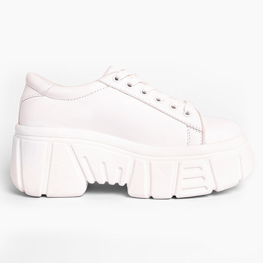 Zapatillas Plataformas Blanco Mujer 801