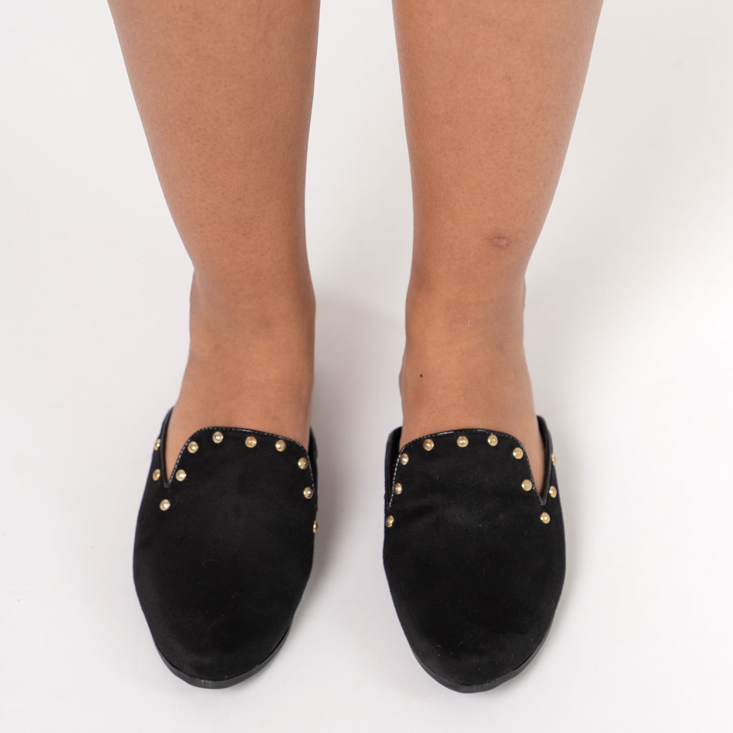 Zapatos Mules Mujer Tachas Negro