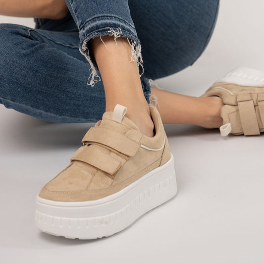 Zapatillas Plataformas Peggy Beige Mujer 821