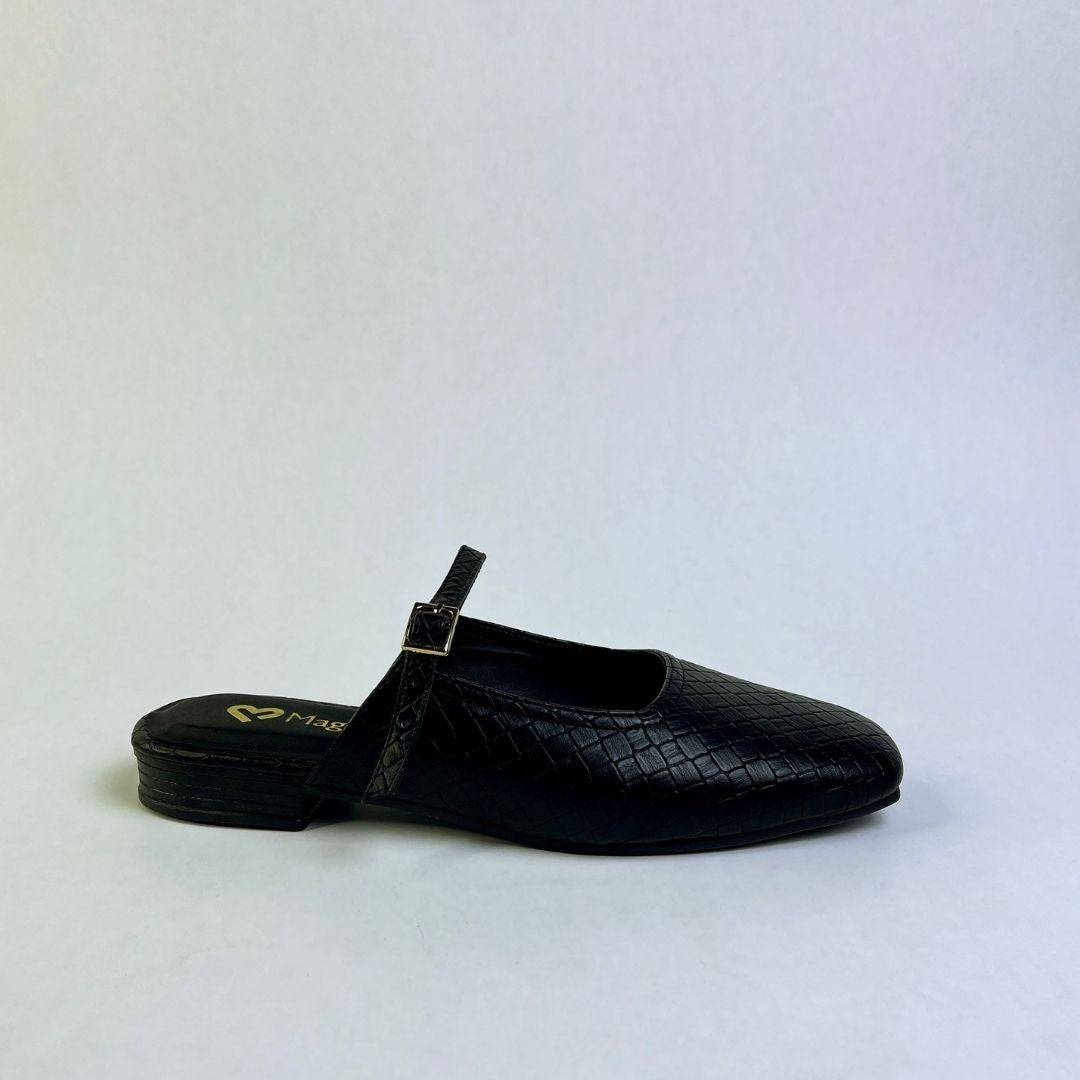 BALLERINAS CROCO NEGRO MUJER 723A