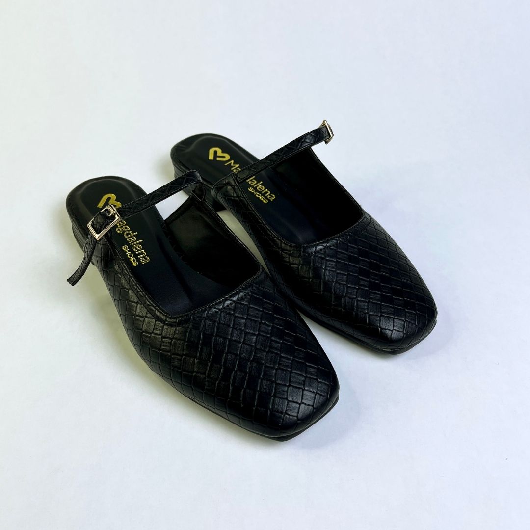 BALLERINAS CROCO NEGRO MUJER 723A