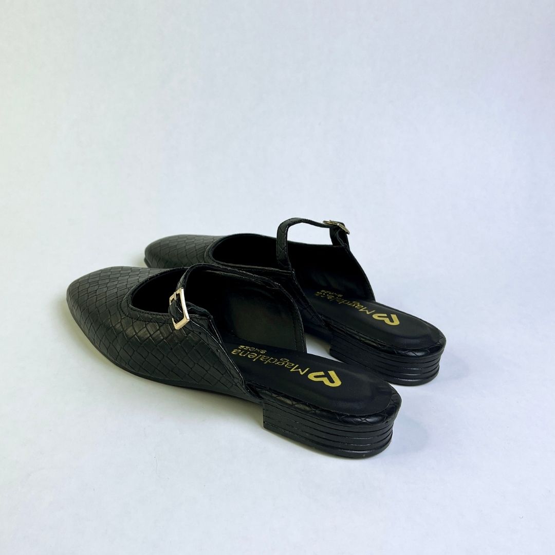 BALLERINAS CROCO NEGRO MUJER 723A