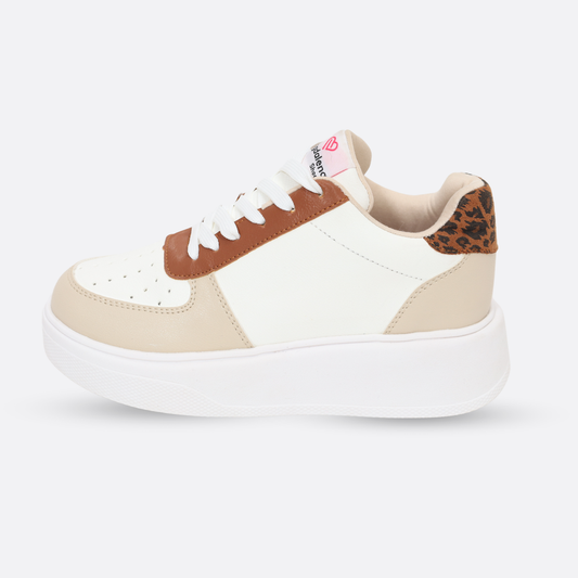 Zapatillas Mujer Helen  868 Camel con blanco