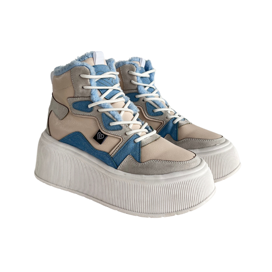 Botines Chunky mujer MIRANDA 836 Celeste