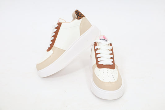 Zapatillas Mujer Helen  868 Camel con blanco