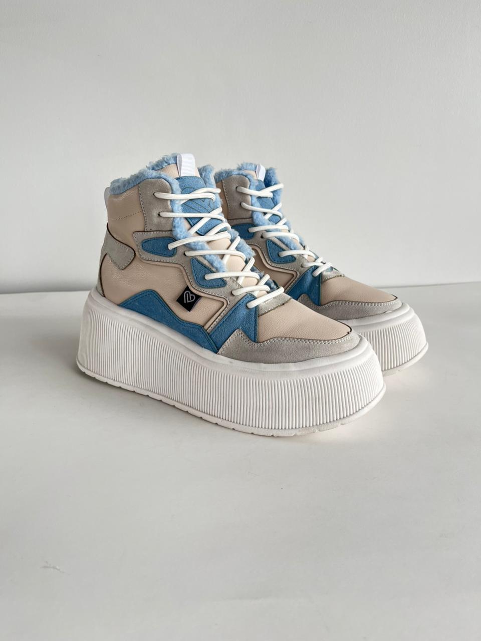 Zapatilla Plataforma Miranda Celeste  Mujer 836