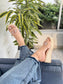Sandalias Nude con Plataforma y Detalle de Ojo Turco