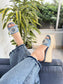 Sandalias Denim con Plataforma y Detalle de Ojo Turco
