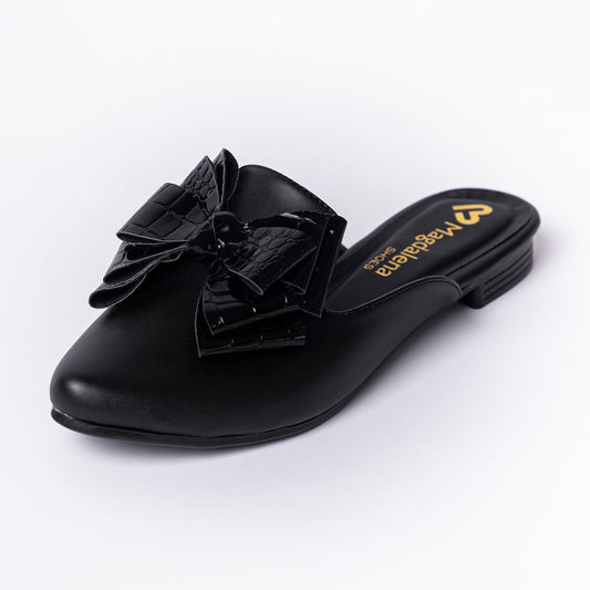 Zapatos Mules Mujer Maxi Lazo Negro