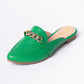 Zapatos Mules Mujer Cadena Verde