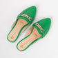 Zapatos Mules Mujer Cadena Verde