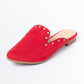 Zapatos Mules Mujer Tachas Rojo