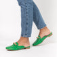 Zapatos Mules Mujer Cadena Verde