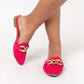Zapatos Mules Mujer Maxi Cadena Fuxia