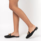 Zapatos Mules Mujer Maxi Cadena Negro