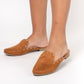 Zapatos Mules Mujer Tachas Camel