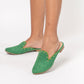 Zapatos Mules Mujer Tachas Verde