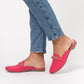 Zapatos Mules Mujer Cadena Fucsia